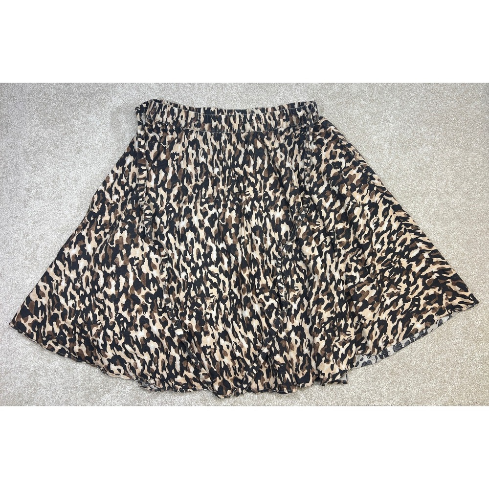 Flint and Moss New York Womens XL Skirt Animal Print Elastic Drawsting Waist